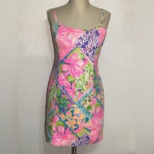 Lilly Pulitzer Shelli stretch Floral Spaghetti Strap Dress size 4